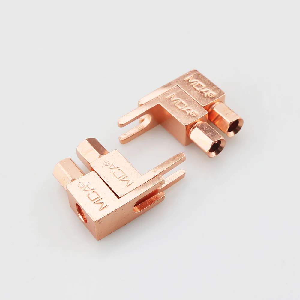 4 шт., Hi-End MCA, чистый красный медный разъем, прямоугольный лопаточный разъем, аудио, L-образный разъем типа «банан», лопаточный разъем