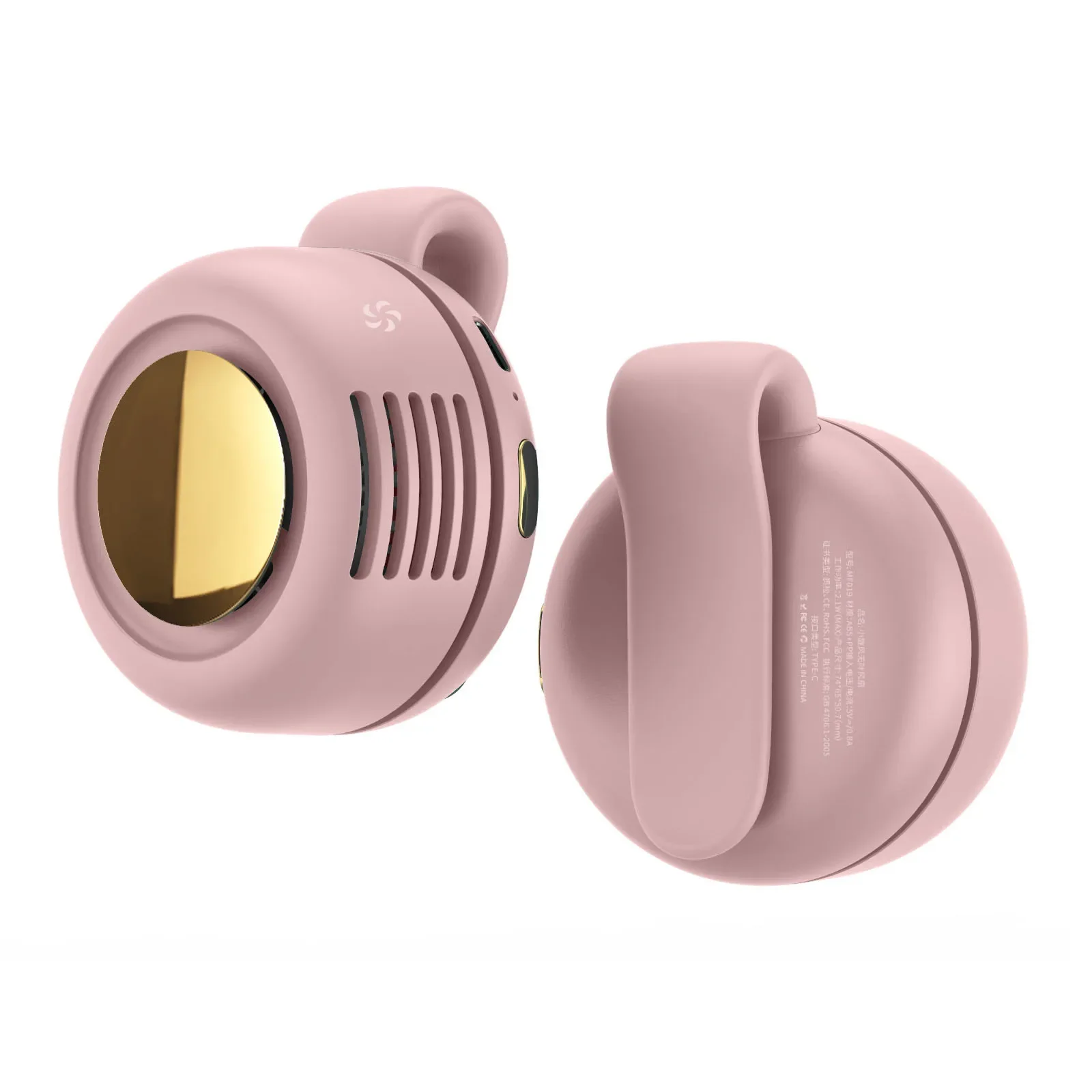 Misting Fan Portable Fan Waist Fan Cooling Fan Cycling Outdoor Travel Camping 3 Gears 900mAh Pink Portable Home Supplies