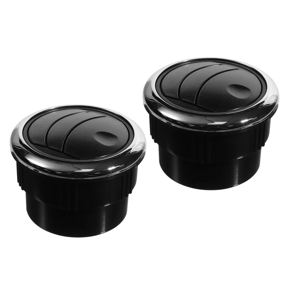 

2Pcs Rv Dashboard Air Vent Round Louvered Outlet Side Roof Vent Mount Air Conditioning Exhaust Grille for Car Trailer