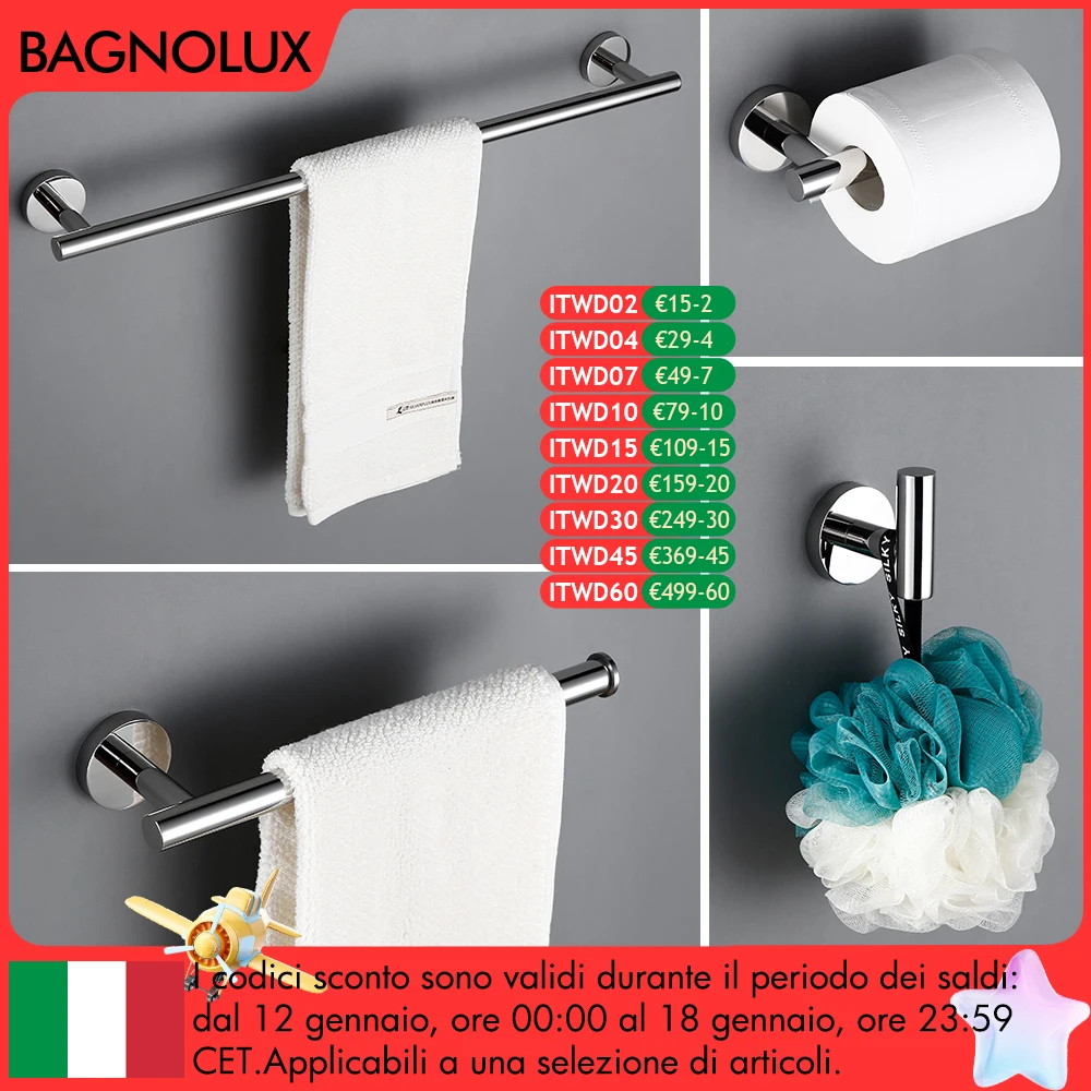 BagnoLux In Acciaio Inox Cromato Bella Gancio A Muro di Carta Igienica Holder Anello di Tovagliolo Bar Self-Adesivo Accessori Per il Bagno