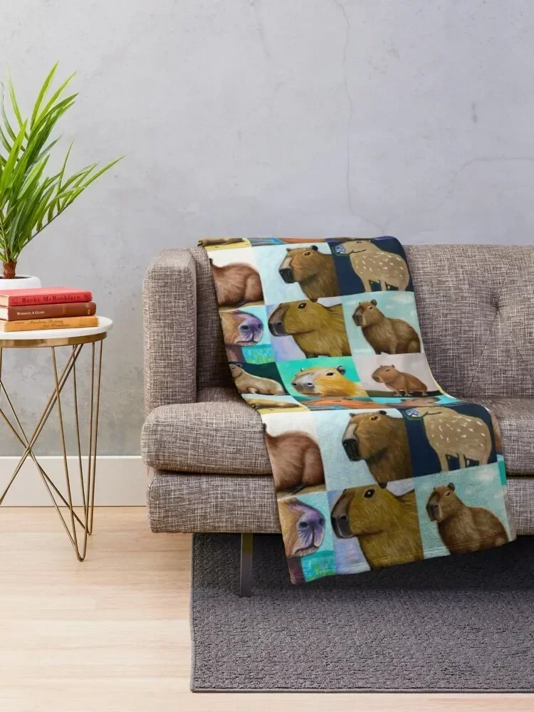 Capybaras (Tiled Pattern) Throw Blanket cosplay anime Single Blankets