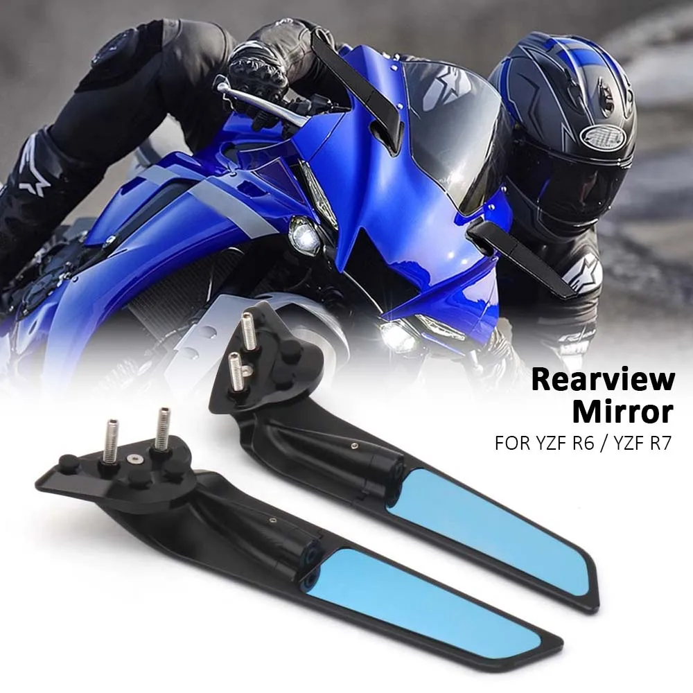 For YAMAHA YZF R6 r6 2017-2020 YZF R7 r7 2021 2022 2023 Motorcycle Accessories Black Rearview Side Mirrors 360° Rotatable