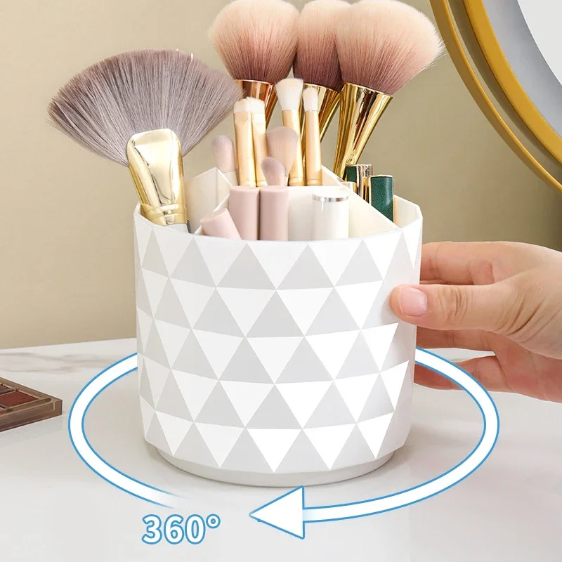 Pennello per trucco girevole da tavolo Cilindro Comò Organizzatore cosmetico Dormitorio Studente Rossetto Ombretto Portapenne per sopracciglia Scaffale
