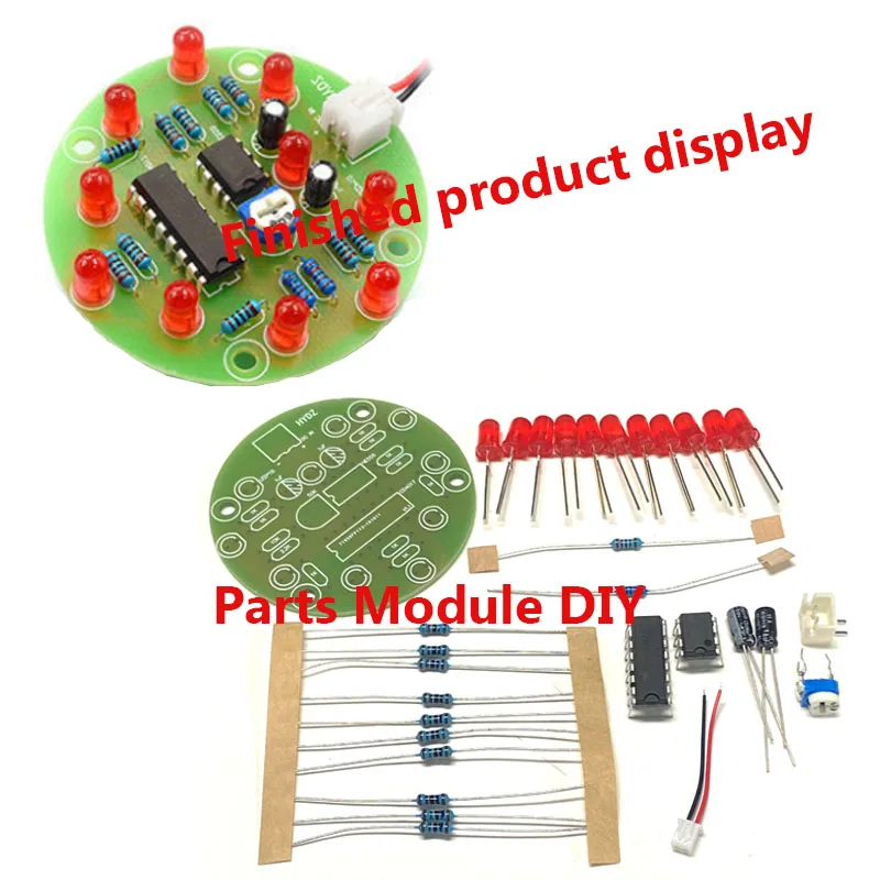 Christmas DIY Heart-Shaped Ten-Way Running Light 555 And 4017 LED Electronic DIY Production kit 4017 Running Light kit