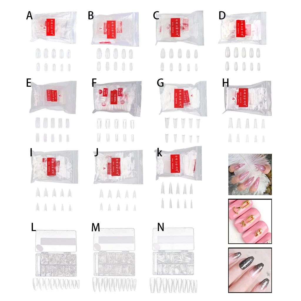 Transparent False Nail 500Pcs Wide Applications Extention Nails for Parties