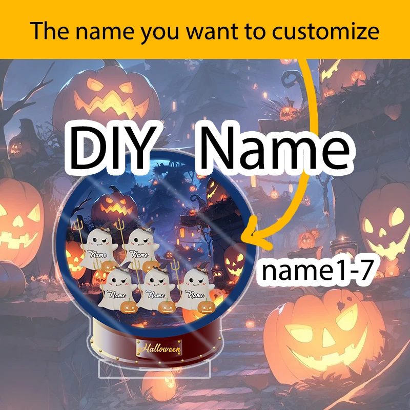 

Halloween Little Ghost Name DIY Family Activity Party Decoration Small Ornaments, Acrylic Ornaments Multiple Name Customization