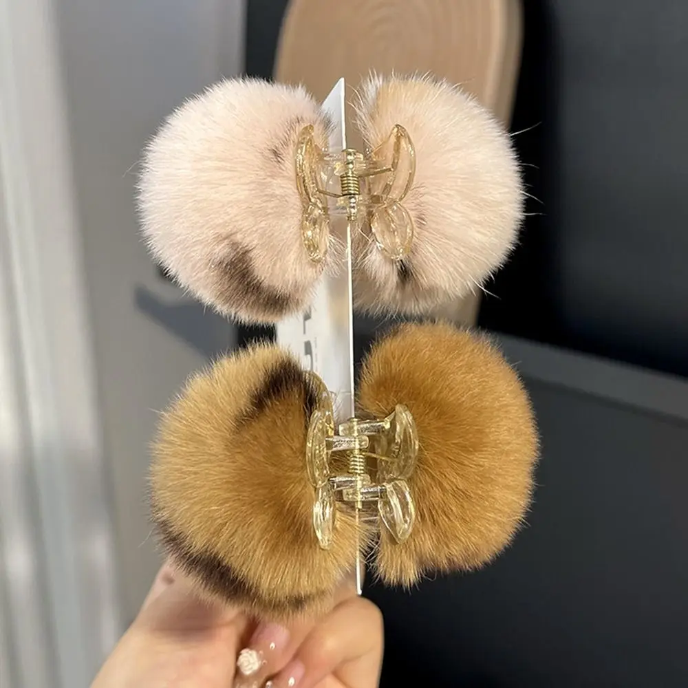 Clip fissa a coda di cavallo alta Mini stampa leopardata tinta unita copricapo per bambini artiglio per capelli in peluche fermaglio per capelli in stile coreano piccola forcina