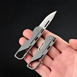Outdoor Self-Defense Super Lightweight Men Titanium Waist Hanging Keychain Folding High HardnessSteel Small Knife Car Key Chain