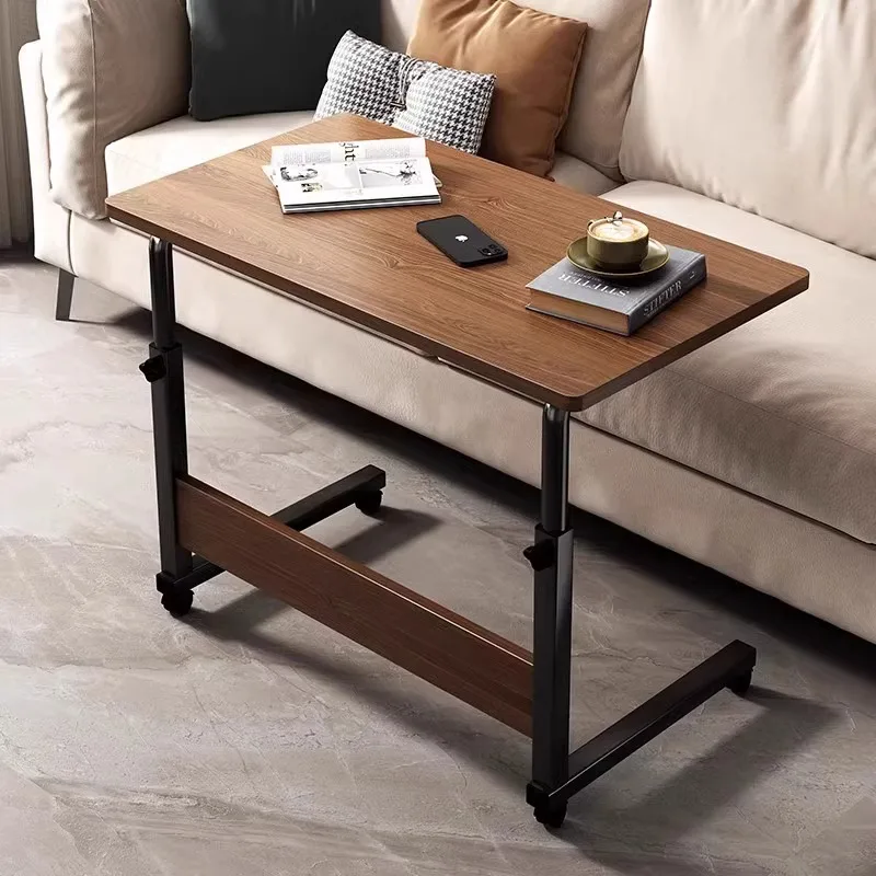 #Modern Simple Movable Lazy Lifting Design Wooden Bedside Table Computer Desk for Dormitory Bedroom