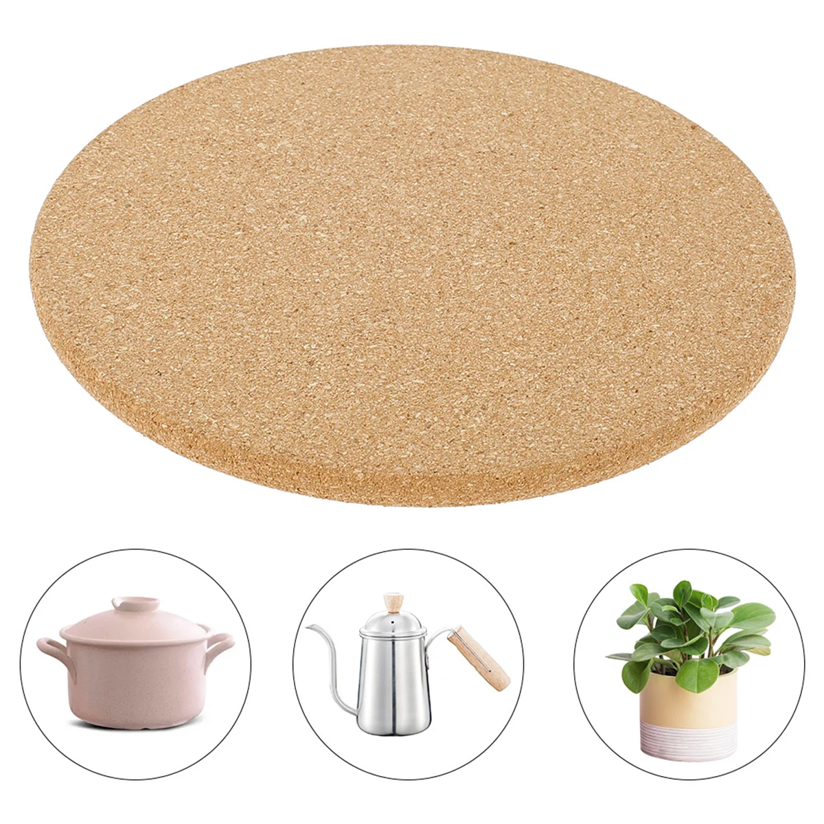 Cork Pot Mat Heat Resistant Round Pans Holder Bowl Pad Placemats Coasters Worktop Saver Mat Cup Mat Tableware Pad Kitchen Gadget