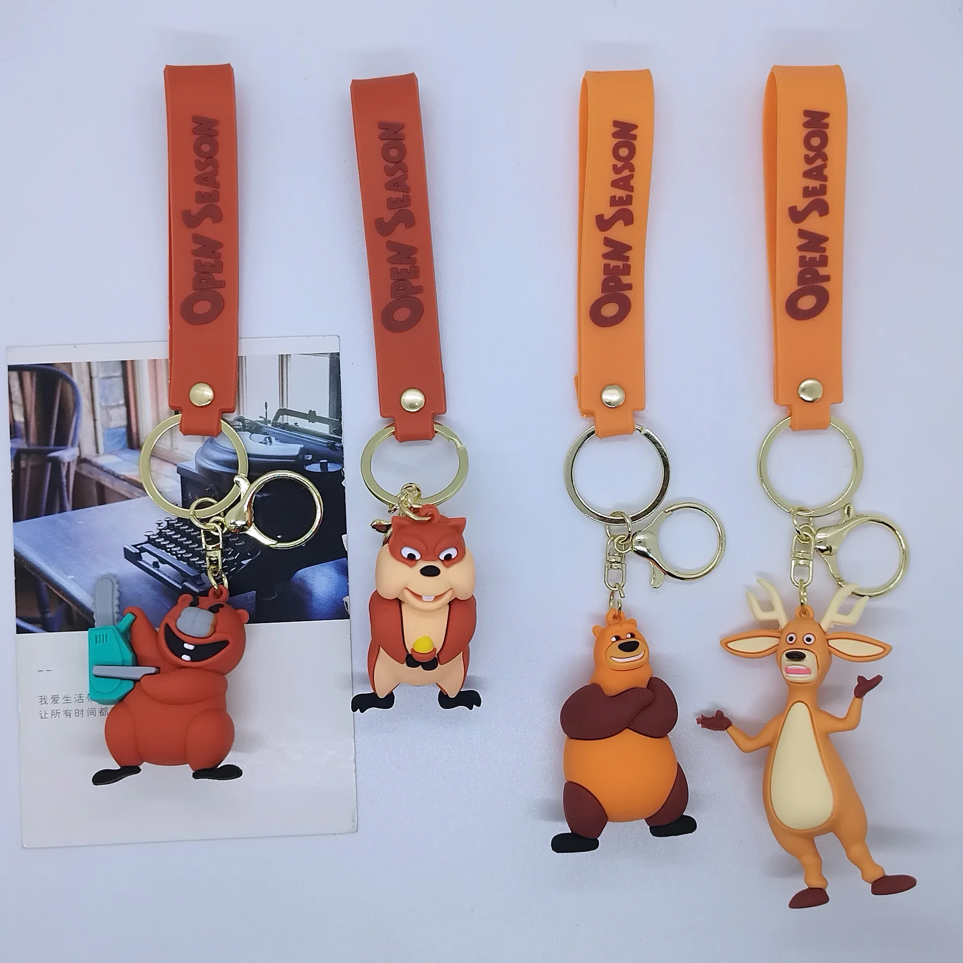 

New Creative Cartoon Jungle Counterattack Moose Keychain Bag Car Keychain Wholesale Fashion Toys Anime Cartoon Frind Cute
