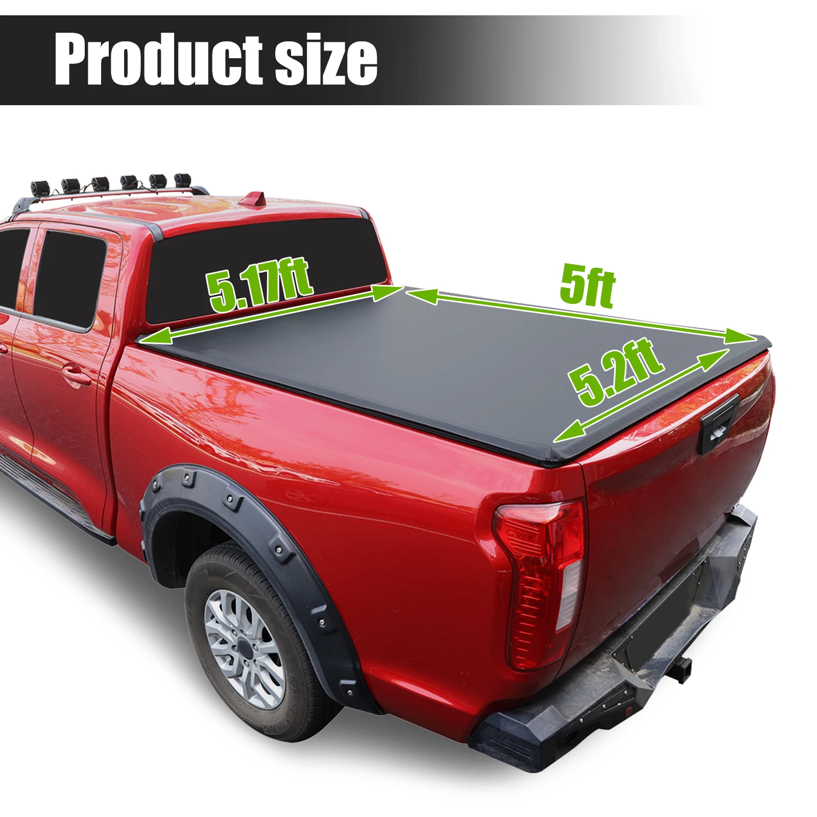 5ft Roll Up Truck Bed Tonneau Cover Voor 2016-2023 Toyota Tacoma