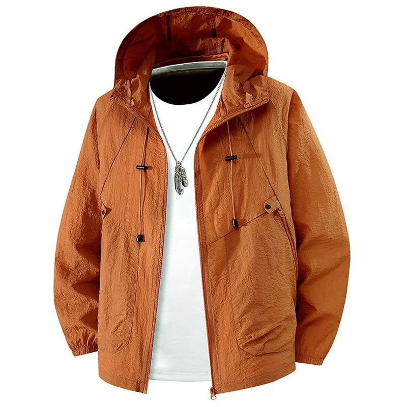 

Summer Waterproof Hiking Jackets Men Fishing Cycling Hooded Gym Sports Running Coat Outdoor Sun-Protective Jacket Men Clothing