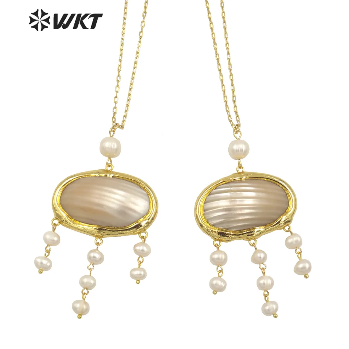 WT-JN262  2023 WKT  Vintage Style Mabe & Pearl Necklace Jewelry Chain Exquisite Design Women Supplies Party Popular 18Inch