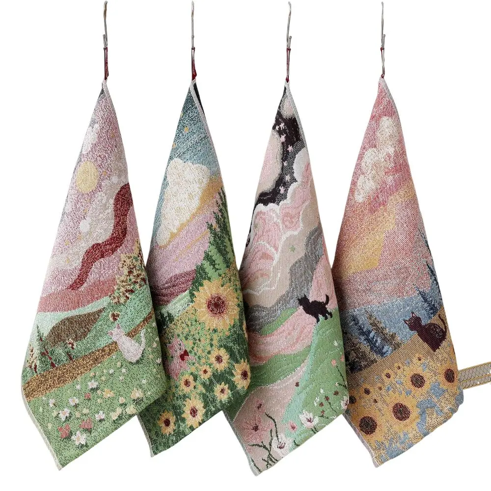 34x40cm Large Hand Towel 4 Layer Cotton Gauze Quick Dry Kitchen Towel Decorative Pure Cotton Dish Cloth Home Restaurant