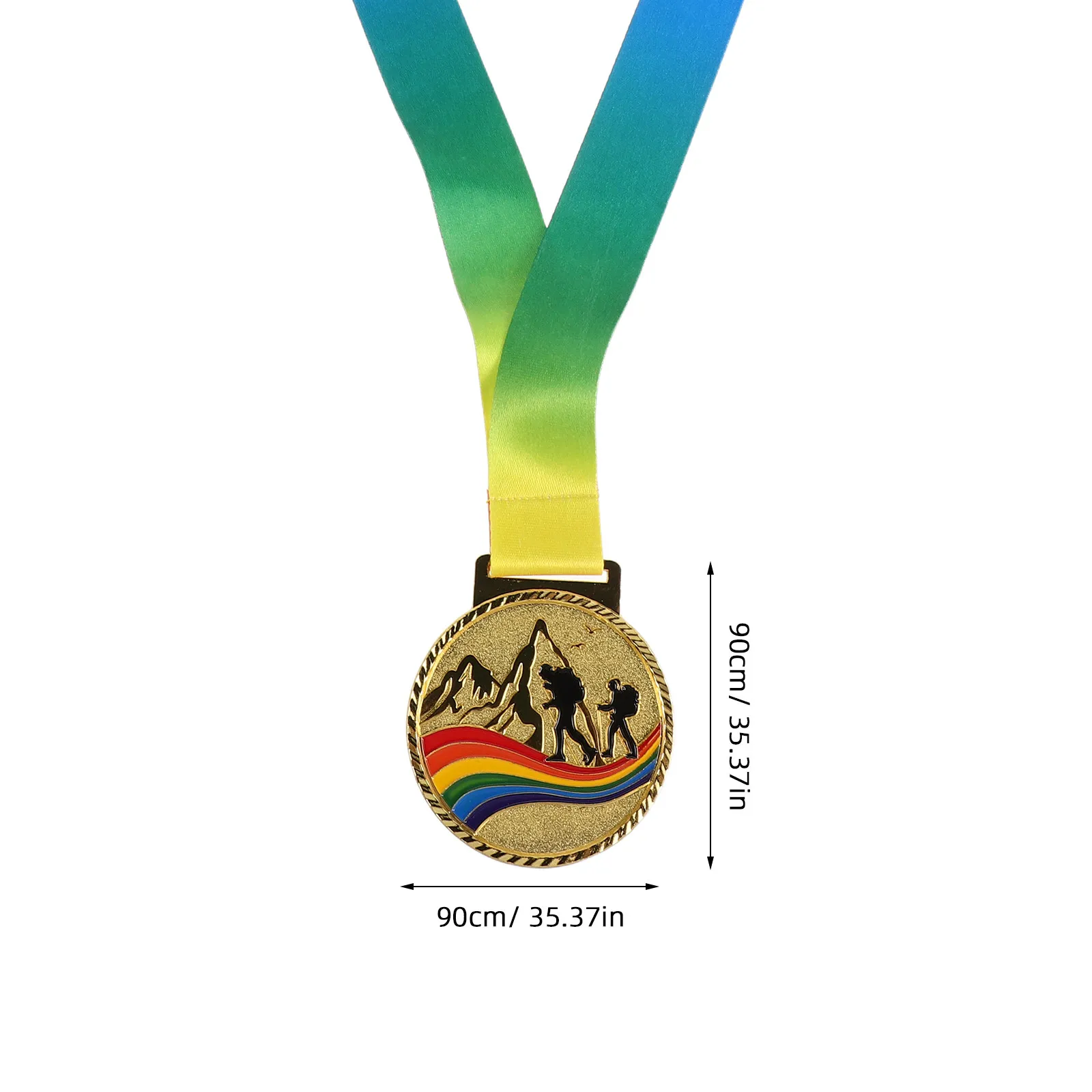 Climbing Sports Award Medals Lightweight Metal 28Mm Rounded Edge Safe Kids Hiking Competition Prize Neck Ribbon Winner Trophy