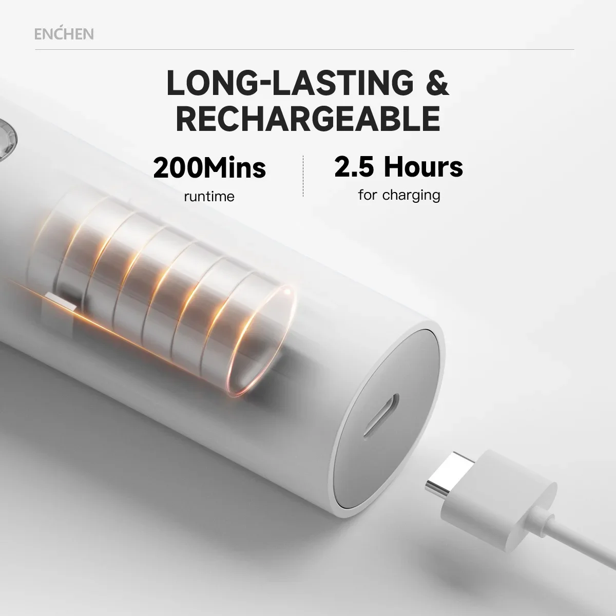 ENCHEN Hair Clipper Professional Hair Trimmer Hair Cutting Machine Beard Shaver Cordless Adjustable Body Trimmer for Men Boost 2