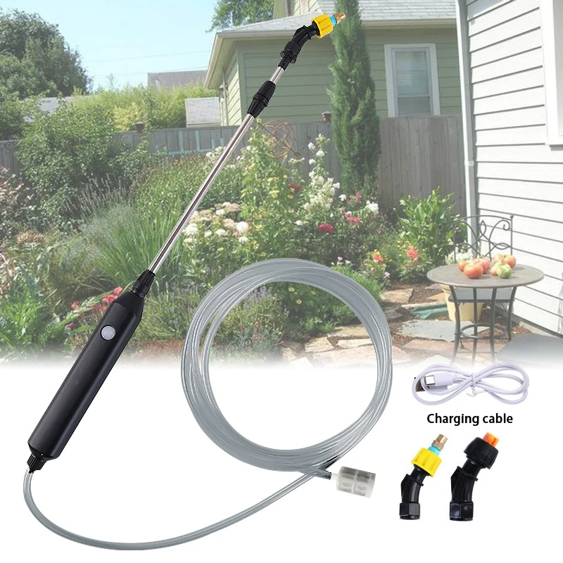 Pistola pulverizadora de riego de jardín portátil, pulverizador eléctrico automático USB, boquilla, aspersor de plantas, herramienta de riego por pulverización