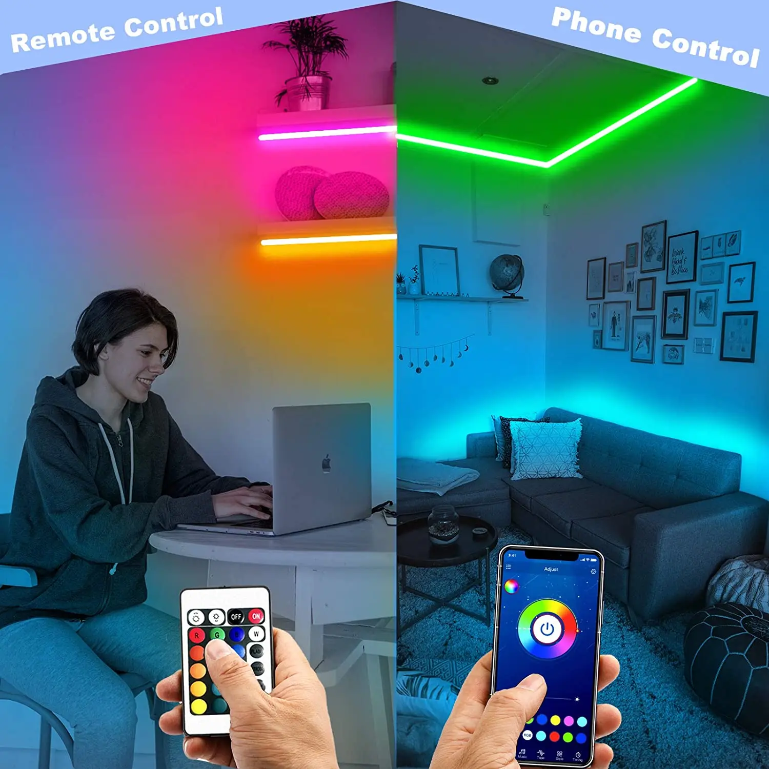 Bluetooth LED Strip Lights 30M RGB 5050 SMD Flexible Ribbon TV BackLight RGB LED Light For Room Decor 10M Tape Diode DC Control