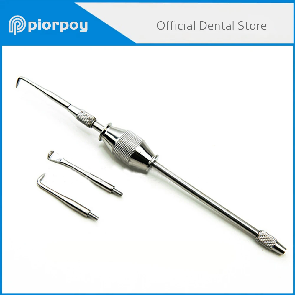 

PIORPOY Stainless Steel Manual Dental Crown Remover Manual Bridge Remover With 3 Attachments Reusable Dentistry Lab Products