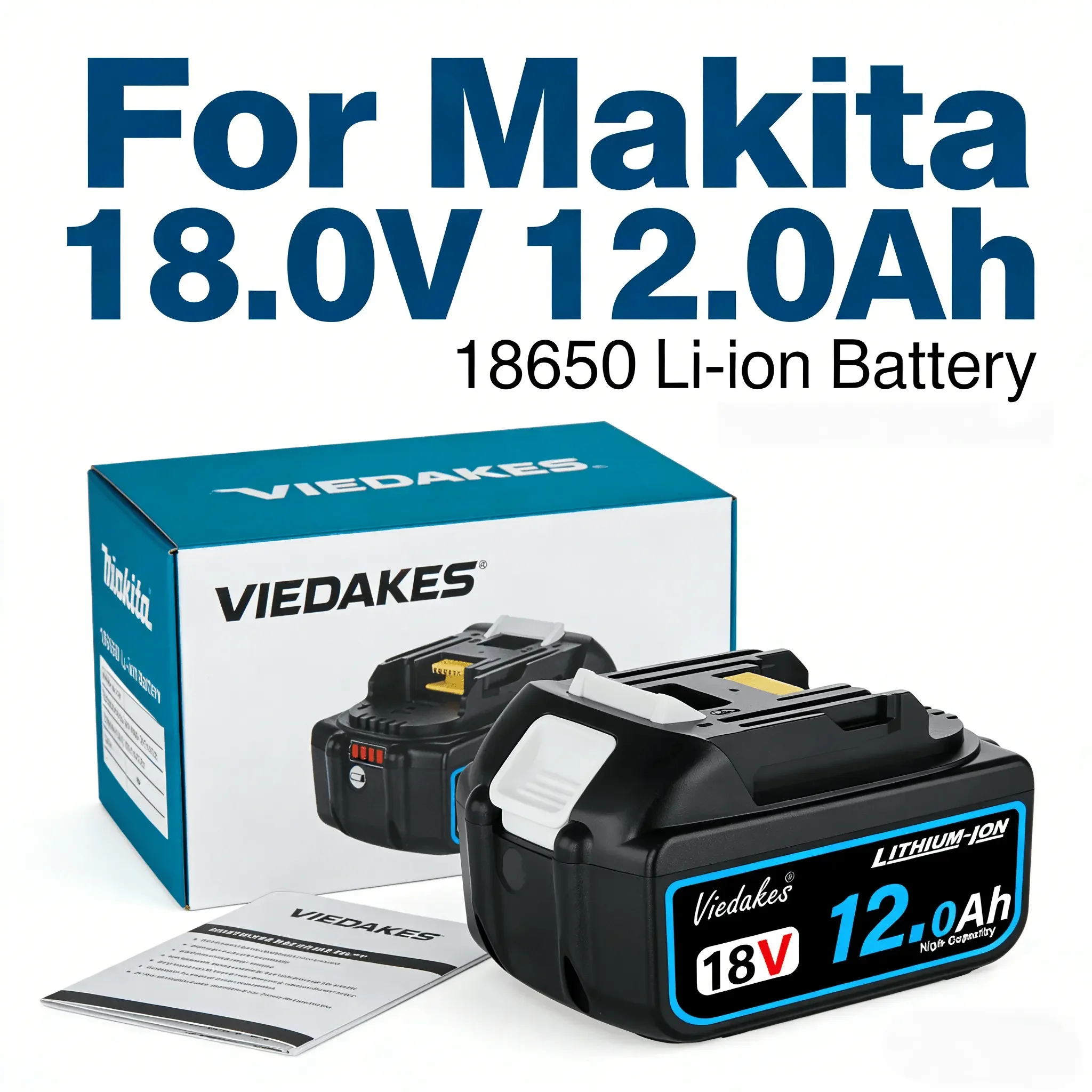 

Горячая распродажа | Аккумулятор для Makita 18В | 12Ач, высокая емкость | Литий-ионный аккумулятор | Для аккумуляторной дрели-шлифовки Makita 18В LXT, садовых инструментов