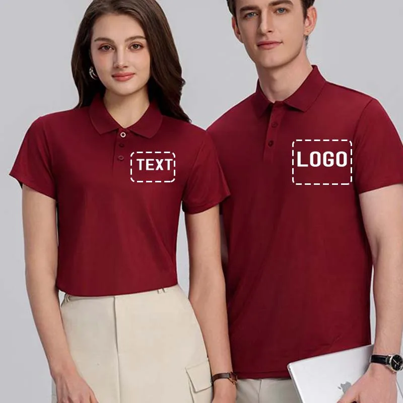 EU Size POLO Customized LOGO Polo Shirt Men Summer Men's Shorts Sleeve Polo Business Luxury Men Tee Shirt Print LOGO SS-2566