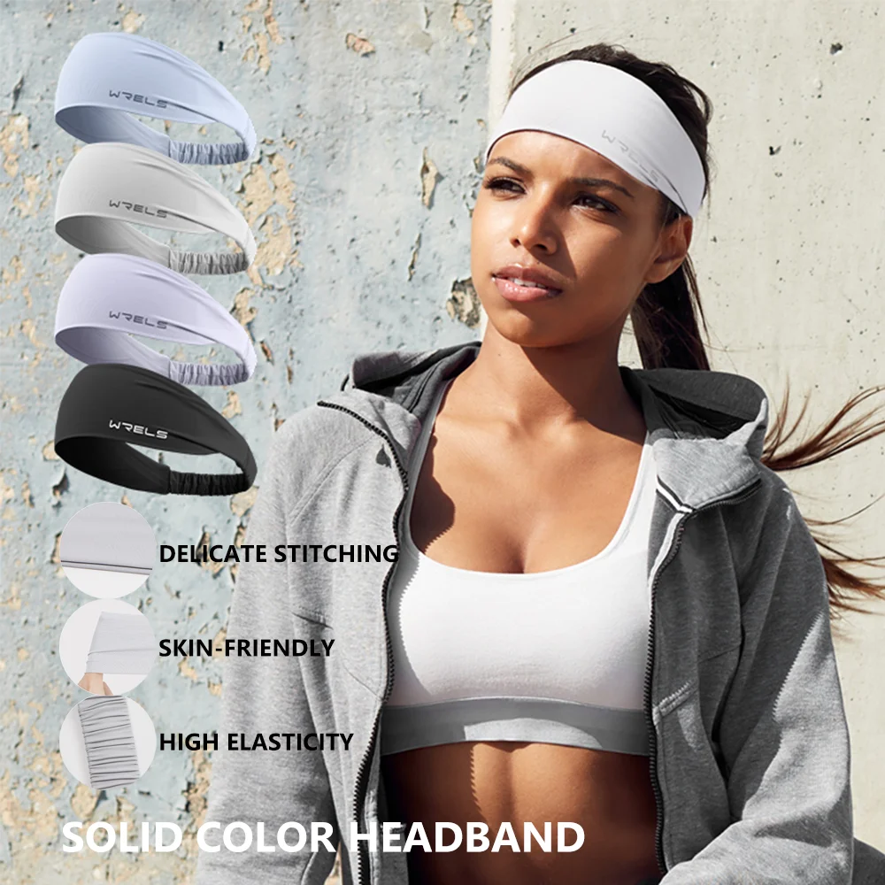 WRELS Summer Sports Quick-Dry Headbands Men Women Sweat Absorption Headbands Elastic Workout Anti-slip Breathable Sweatbands