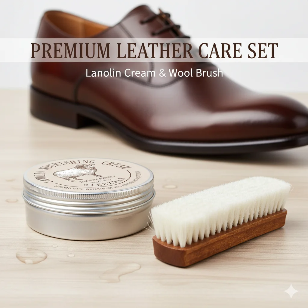Pflegecreme für Schaföl, Leder, Schuhcreme, Wachs und weiche Wolle, Polierbürste, Reinigungswerkzeug-Set für Ledermöbel, Schuhe, Tasche