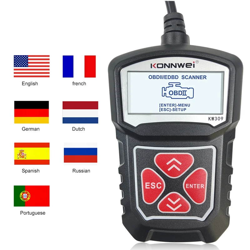 KONNWEI KW309 OBD2 Scanner Engine Fault Cars Code Readers Automotive Scanner OBD 2 ii Auto Scanner Repair Diagnostics Tools