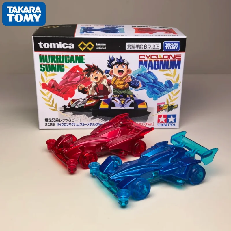 Takara Tomy Tomica Mini 4wd Racing Car Model Cyclone Magnum Hurricane Sonic Transparent Alloy Collectible Vehicle For Collection