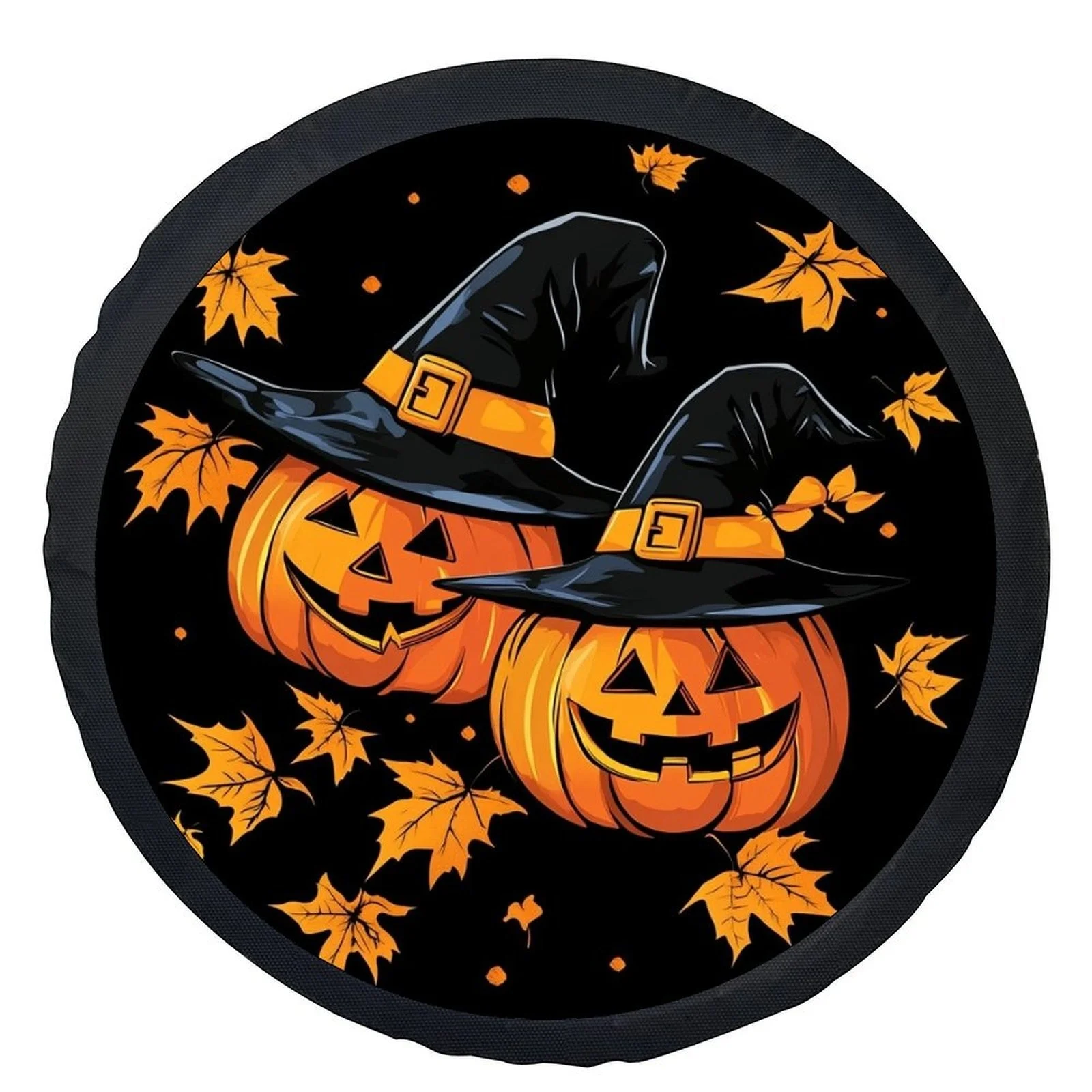 

1 шт., тыквы на Хэллоуин с шляпами ведьмы, чехол на колесо, модный универсальный чехол на колесо, защитный чехол для шин