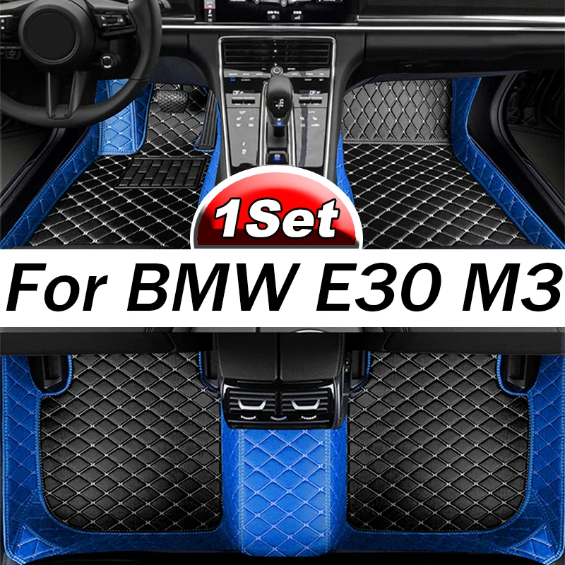 Custom Automotive Car Floor Mats For BMW E30 M3 1986 1987 1988 1989 1990 Auto Luxury Leather Men Women Car Mats Full Coverage