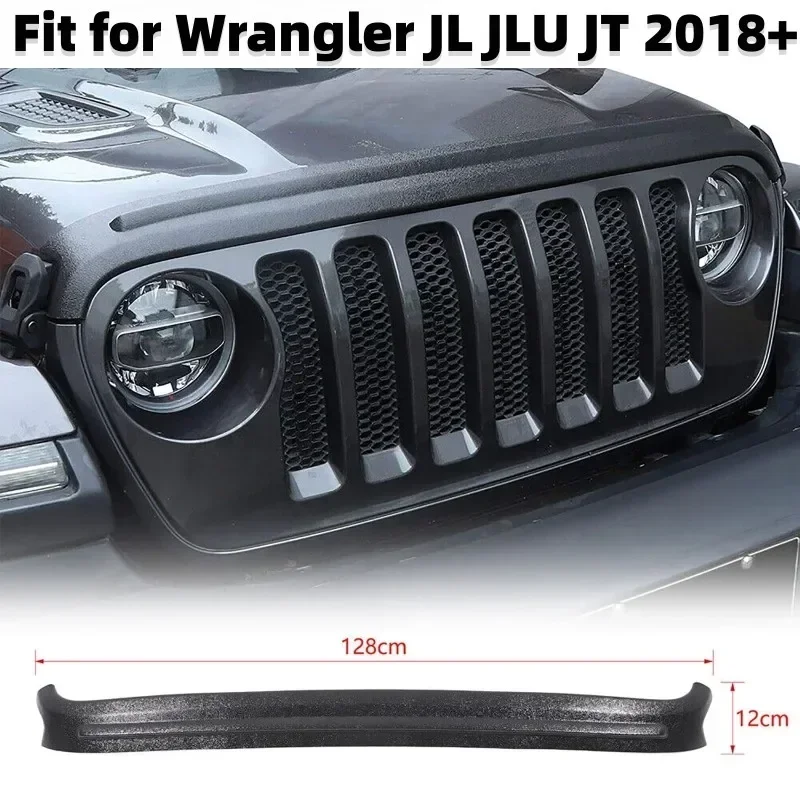 Car Hood Front Black Cover Bezel Guard Hood Air Deflector Shield For Wrangler JL JLU JT 2018 2019 2020 2021 2022