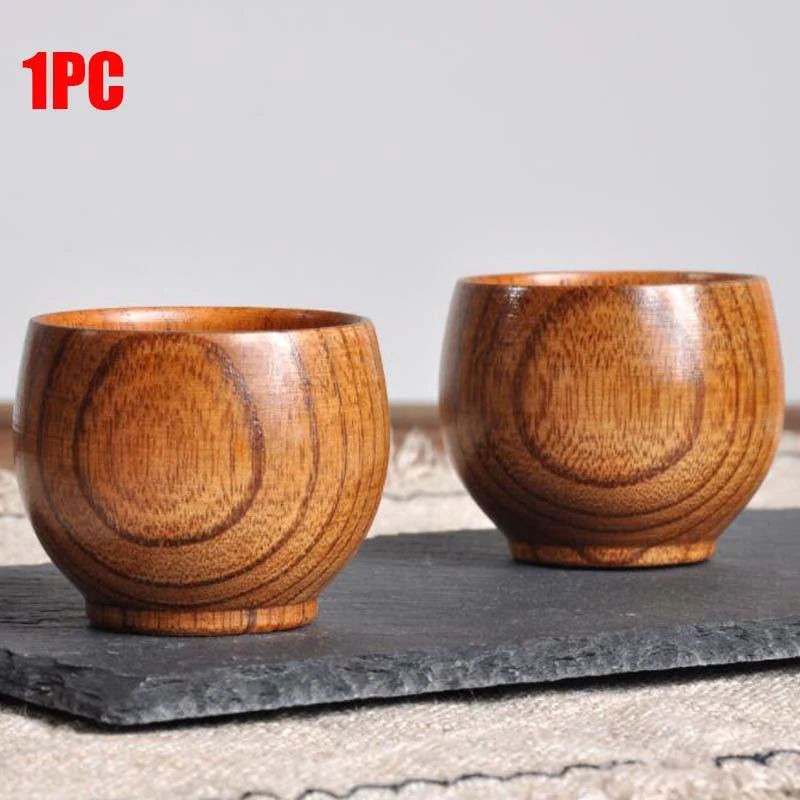 1Pcs Natural Jujube Wood Cup Handmade Wooden Cup Mug Breakfast Milk Coffee Cup Kitchen Drinkware Accessories