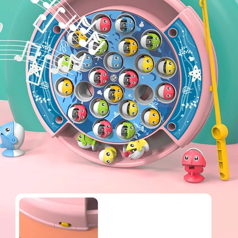 Kinderen Elektrische Roterende Magnetische Vissen Speelgoed Spelen Spel Muziek Draaiende Vis Plaat Water Feest Muzikale Sport Speelgoed Set Kid Cadeau