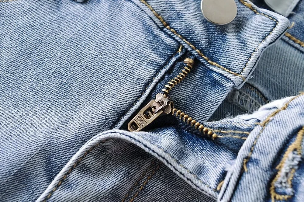 Withered vintage AA Style High Waist Supper Skinny Jeans Women England Style Washed Blue Push Up Pencil Jeans Women