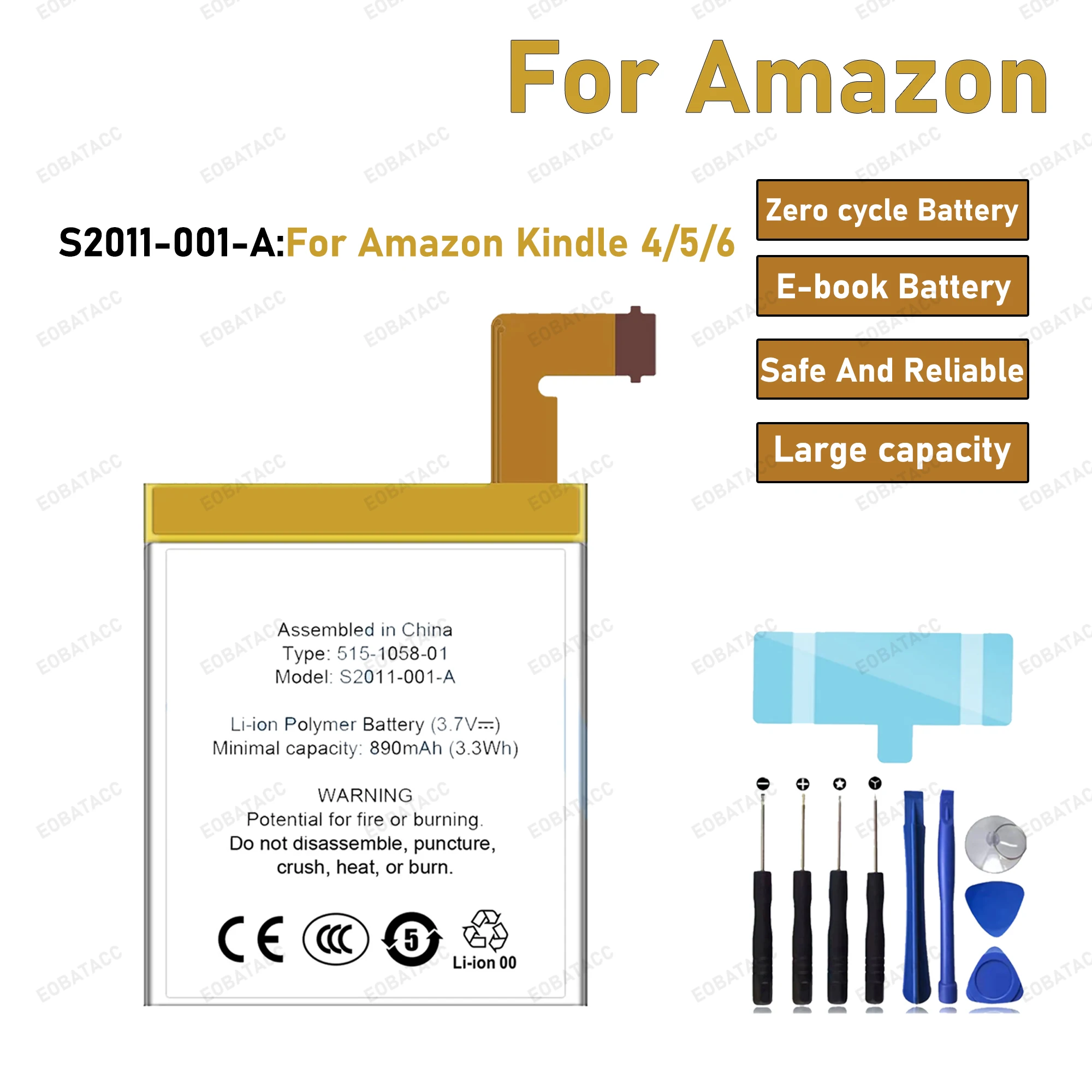 2025 سنة 100% البطارية الأصلية لأمازون كيندل 3 كيندل 4 5 6 MC-265360 D00901 D01100 استبدال الهاتف Bateria