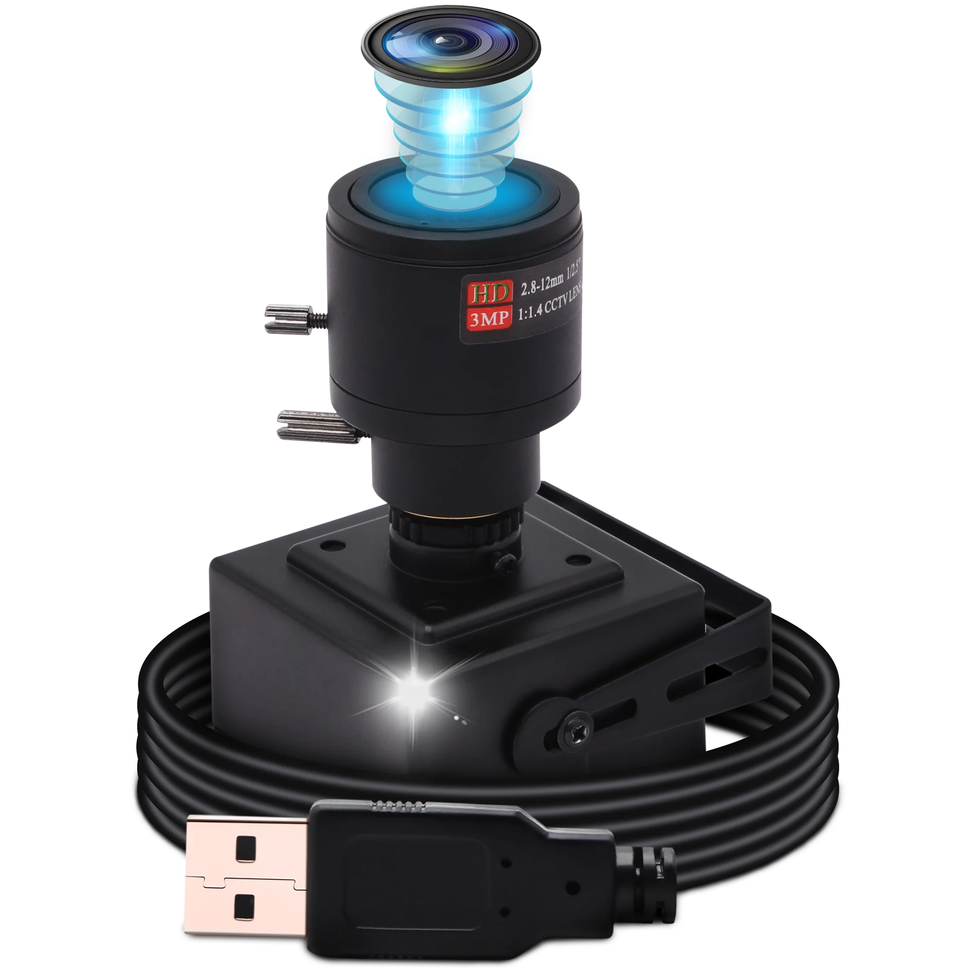 

ELP 1280*720p CCTV USB Camera MJPEG 30fps Omnivision OV9712 USB Video Camera with 2.8-12mm Varifocal Lens