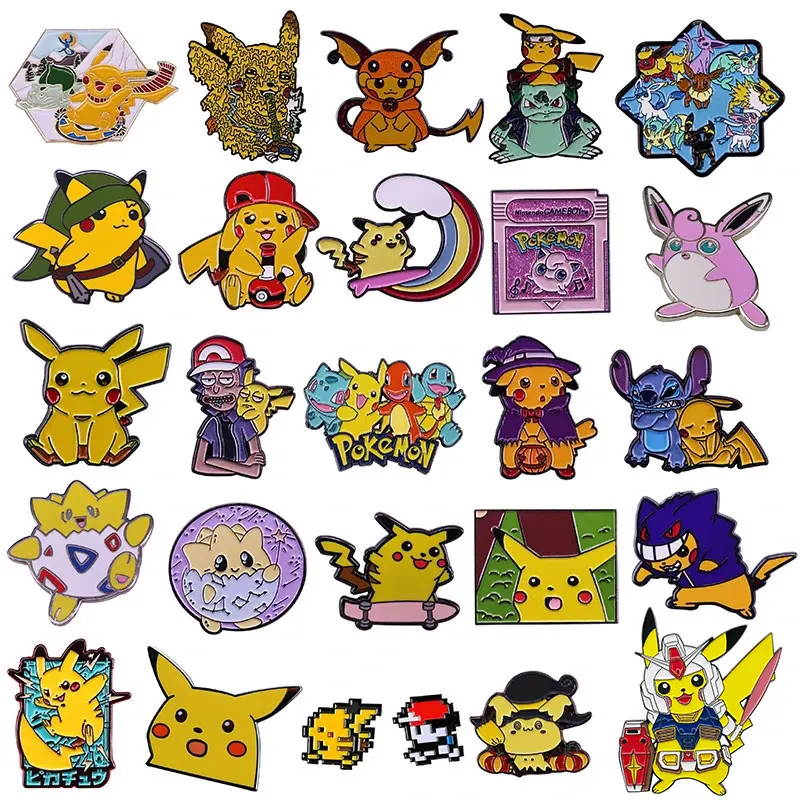 Anime Games Pokemon Pikachu Enamel Pins Collect Kawaii Spirit Metal Cartoon Brooch Backpack Hat Bag Collar Lapel Badges