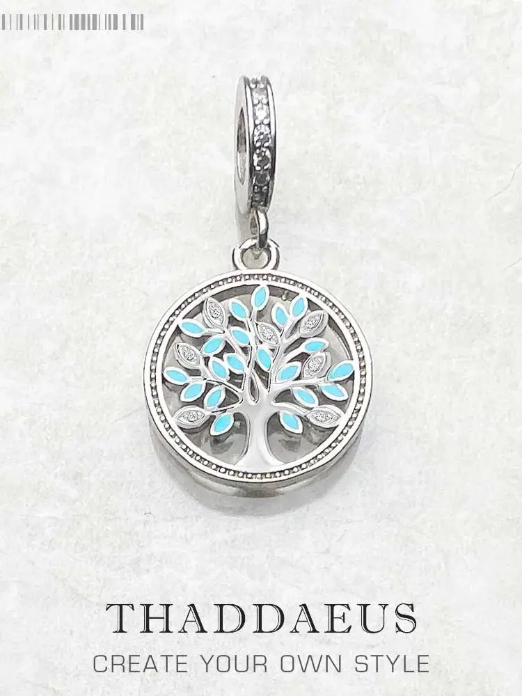 Blue Tree Charm Europe Style Club Biżuteria Romantyczny prezent ze srebra próby 925 — zdjęcie 2