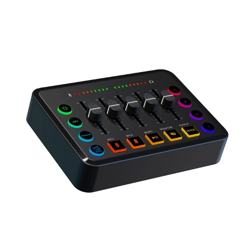 F9 Live Sound Card Wireless and Colorful OTG Transmission and One Button Noise Reduced for Music Enthusiasts Drop Shipping