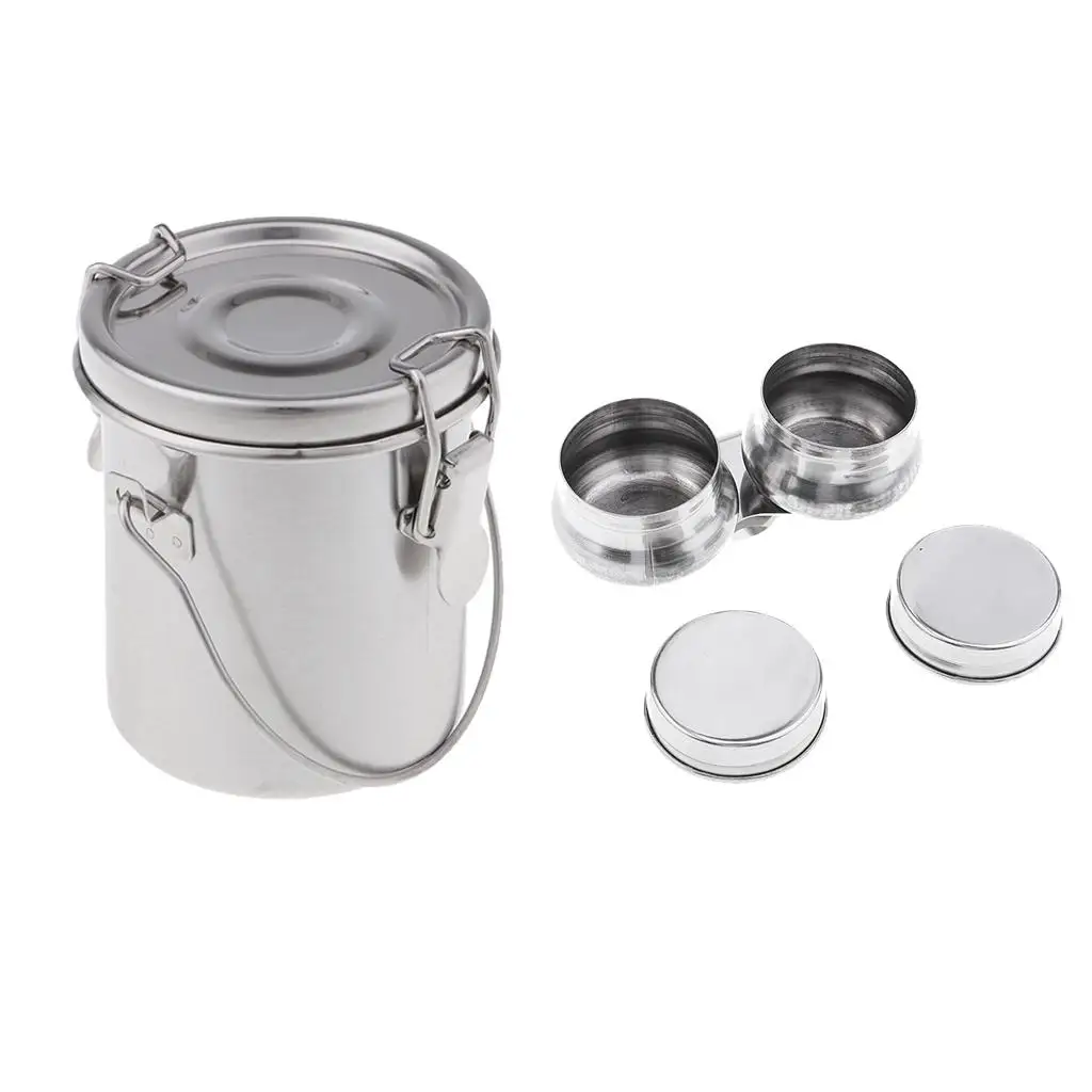 Artist Brush Washer Stainless Steel Double Palette Cup Leakproof Strainer Painting Pot for Outdoor Indoor Art Supplies