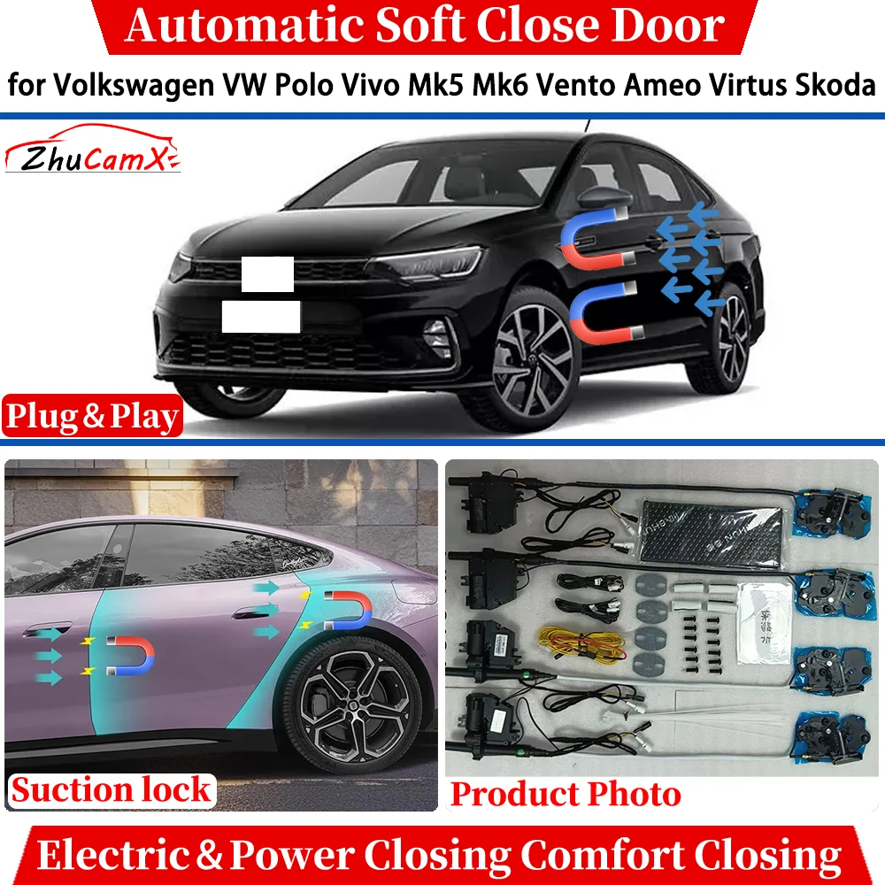 

Автоматический доводчик дверей с электроприводом для Volkswagen VW Polo Vivo Mk5 Mk6 Vento Ameo Virtus, Skoda