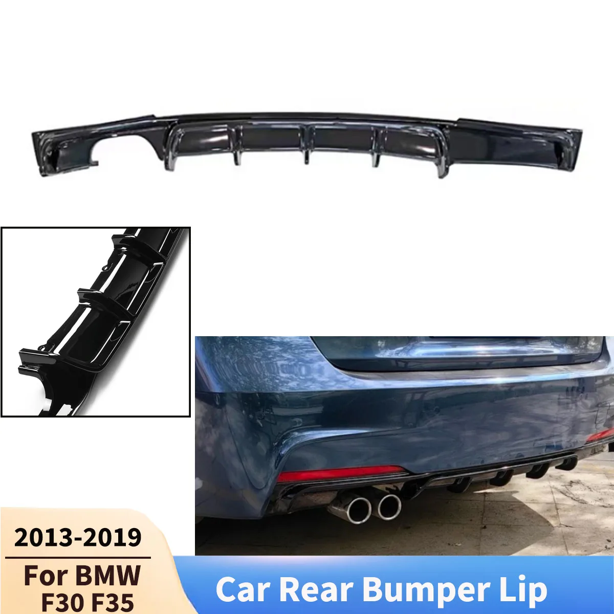

For BMW 3 Series F30 F35 2013-2019 Car Rear Bumper Lip Diffuser Refit MP Style Accessories Spoiler Exterior Parts Body Kits