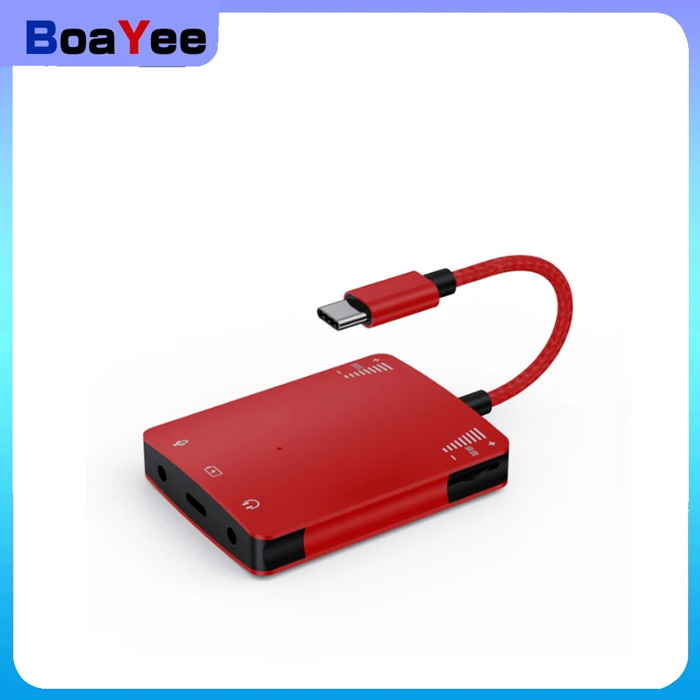 

2in1 sound card converter live stereo no noise adapter cable type-c live streaming adapter for loading live streaming microphone