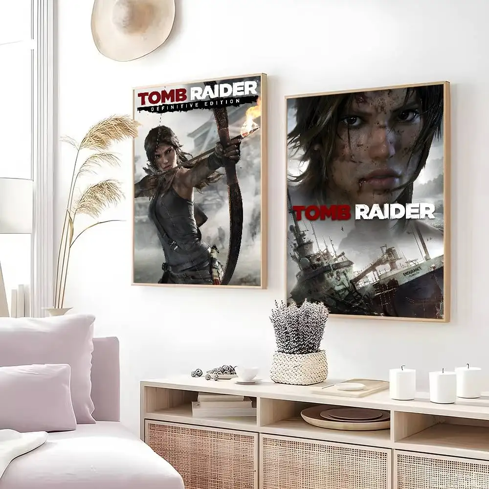 حار فيديو لعبة تومب رايدر سلسلة جمع DIY بها بنفسك لزجة ملصق مقاوم للماء ورقة ملصق مقهى بار ملصقات طلاء جدران