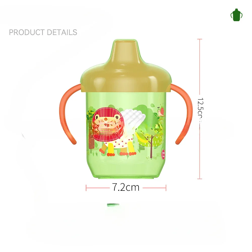 260ML Hot Sale Baby Learning Drinking Cups Double Handle Flip Lid BPA Free Leakproof Infants Water Cups Bottle Duckbill Cup Lid