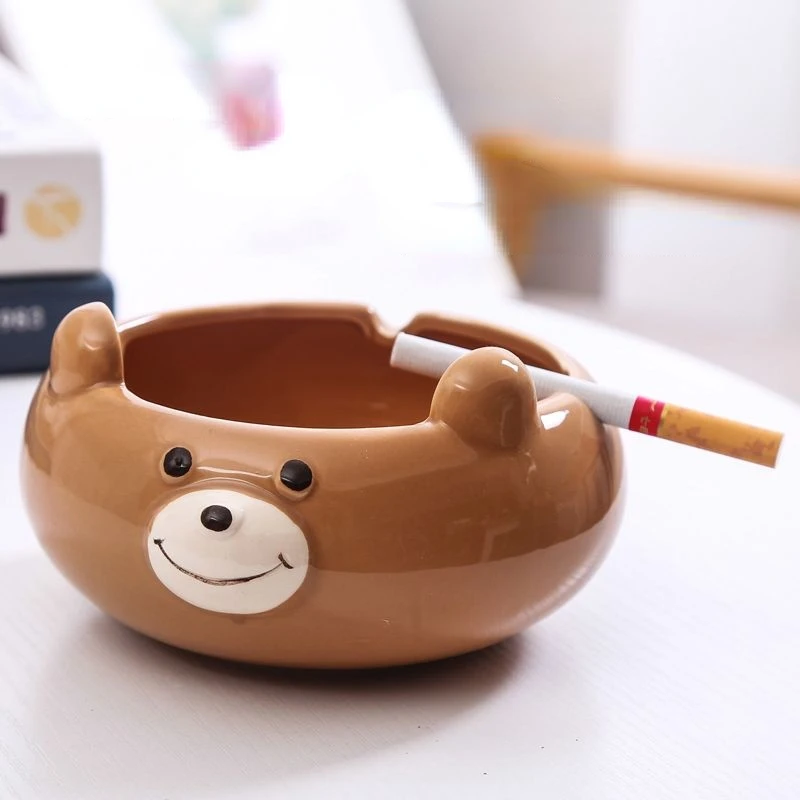 Ashtray ceramic ashtray creative cute personality cartoon small animal home living room bedroom office ashtray