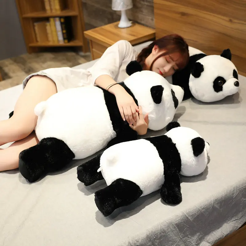 110cm Cute Lying Panda Plush Toys Stuffed Soft Animal Bear Dolls Pillow Party Decoration Birthday Gifts