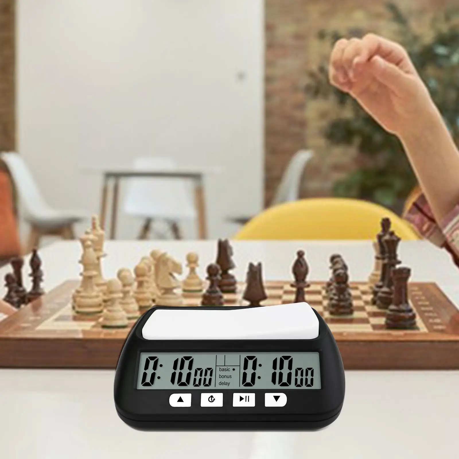 Portable Chess Clock Digital Timer for Chess Training Competition ABS Material with Plus Seconds Memory